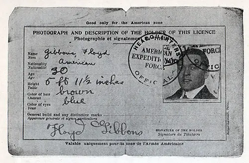 GGA Image ID # 187b7cbee2 Press Correspondent License Photograph, Description, and Signature Page for Floyd Gibbons.