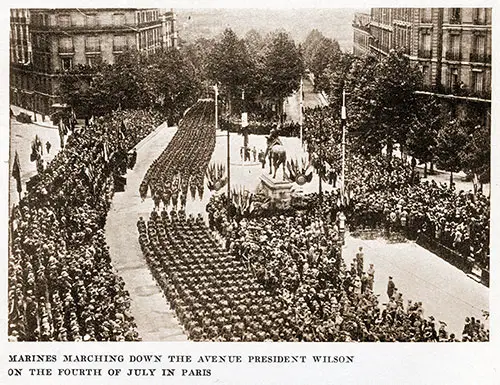 GGA Image ID # 18e9ed0997 Marines Marching Down the Avenue President Wilson on the Fourth of July in Paris.