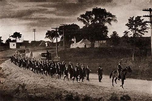 GGA Image ID # 185dcb650b The Soldiers Who Marched From the Train Station at Ayer, Massachusetts Are About the Arrive at Their Destination.
