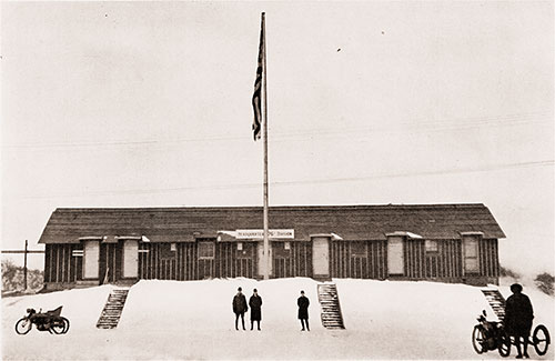 GGA Image ID # 18605a9a70 Divisional Headquarters Building of the 75th Division Is the Military Center of the Camp.