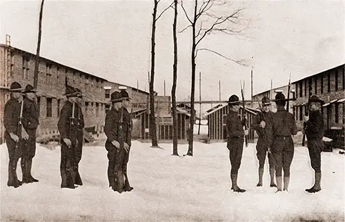 GGA Image ID # 18edcff7b1 This Picture Shows the Relief of the Guard. in the Quadrangular Group, the Man on the Left Is the Old Guard at Post No. 6; He Has Been on Duty for Two Hours.