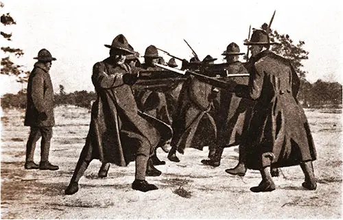 GGA Image ID # 18eee26d8b First Lieutenant H. D. White Instructing His Men From H Company of the 302d Infantry in Bayonet Drill.