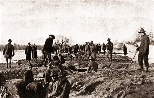 GGA Image ID # 18f683a858 At the Trenches. Men From the 303d Infantry Are Seen Digging a First-Line Trench.