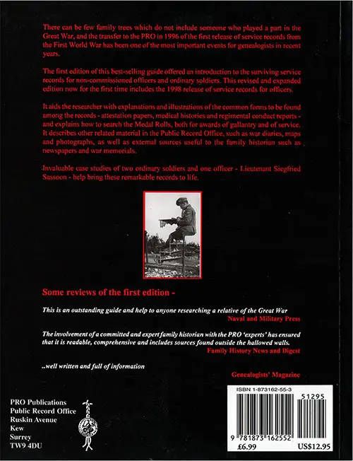GGA Image ID # 181ff50723 Back Cover, Army Service Records of the First World War, Public Record Office Readers' Guide No 19, 1997.