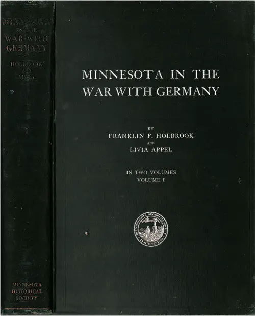 GGA Image ID # 181dbe52f0 Front Cover, Minnesota in the War with Germany, Volume 1, 1928.