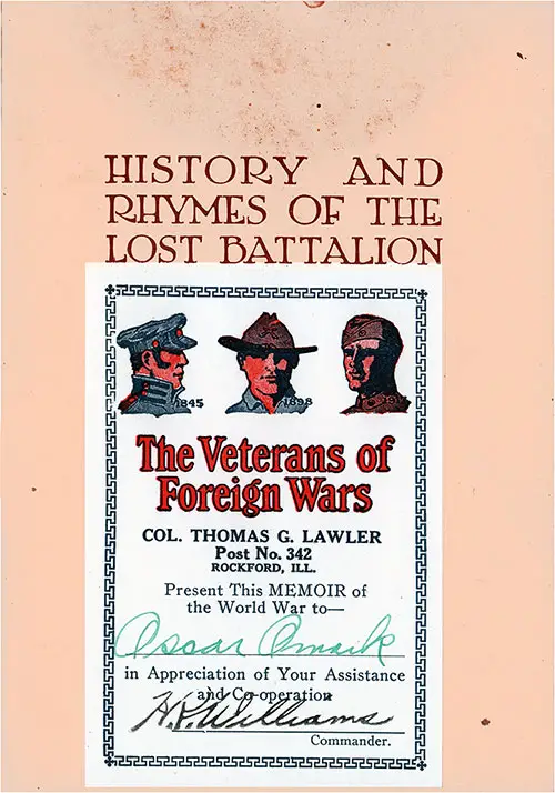 GGA Image ID # 18218f1ec6 Owner's Mark: History and Rhymes of the Lost Battalion.