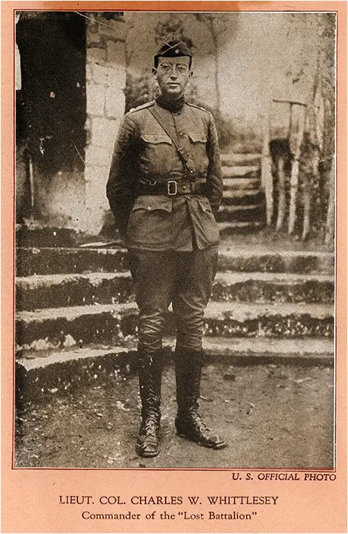 GGA Image ID # 1821727f8e Lt. Col. Charles W. Whittlesey, Commander of the "Lost Battalion." Official Photo US Army. History and Rhymes of the Lost Battalion, 1919.