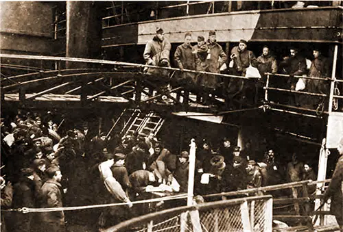 GGA Image ID # 18a7c635ce Wounded Arriving at Hoboken on the Transport USS Henderson.