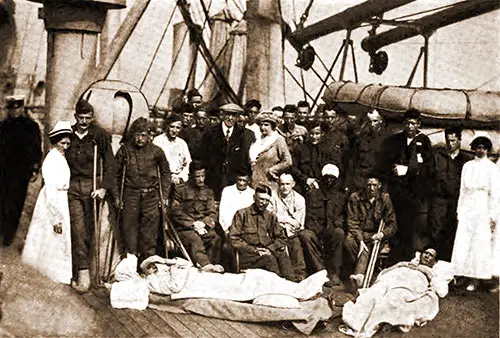 GGA Image ID # 18a87257a8 President and Mrs. Wilson among the Wounded on Deck of the SS George Washington Returning from France.