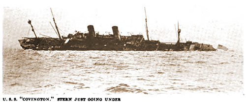 GGA Image ID # 180940b293 USS Covington, Stern Just Going Under. A History of the Transport Service, 1921.