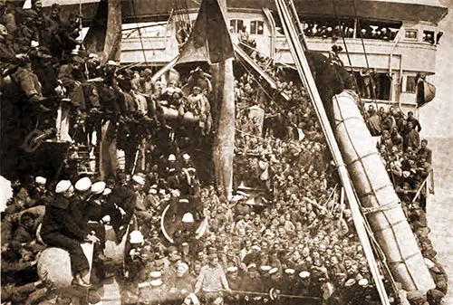 GGA Image ID # 18ab2f7310 Crowded Deck of Transport Ship USS Princess Matoika.