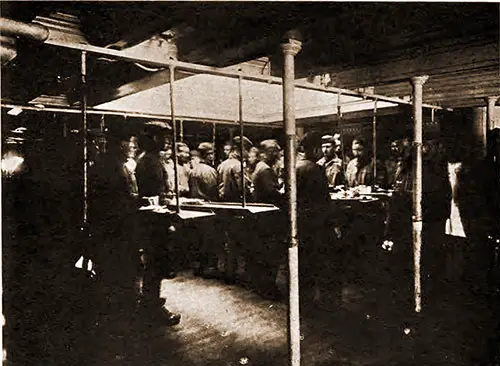 GGA Image ID # 18ab883fc6 Troops at Mess on Swinging Tables.