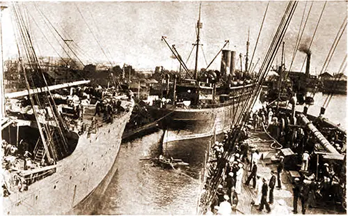 GGA Image ID # 18a51915c4 Congested Condition of St. Nazaire Harbor, the Landing Place of the First Expedition.