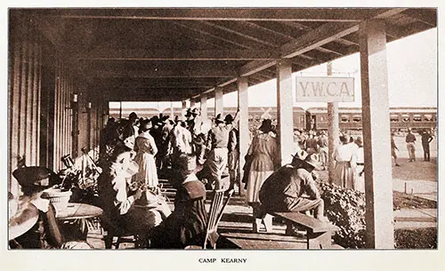 GGA Image ID # 19121c78bb View of a Crowded Porch of the WYCA Hostess House at Camp Kearny.
