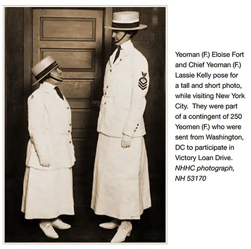 GGA Image ID # 1917d8dc25 Yeoman (f.) Eloise Fort and Chief Yeoman (f.) Lassie Kelly Pose for a Tall and Short Photo While Visiting New York City.