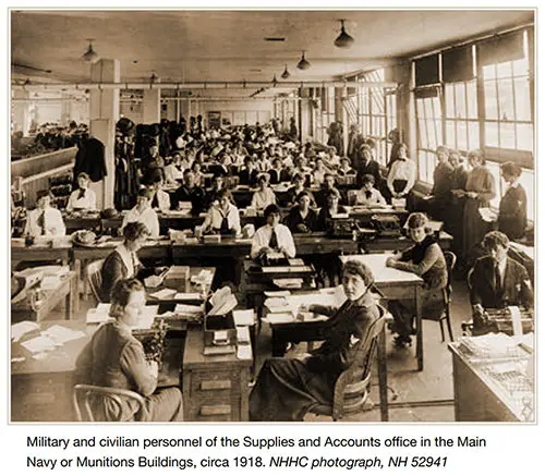 GGA Image ID # 191c97e464 Military and Civilian Personnel of the Supplies and Accounts Office in the Main Navy or Munitions Buildings, circa 1918.