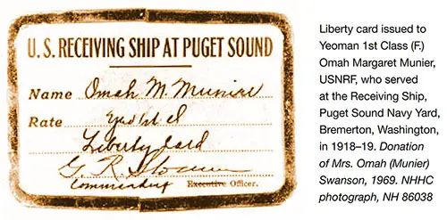 GGA Image ID # 1919a41136 Liberty Card Issued to Yeoman 1st Class (f.) Omah Margaret Munier, USNRF, Who Served at the Receiving Ship, Puget Sound Navy Yard, Bremerton, Washington, in 1918-19.