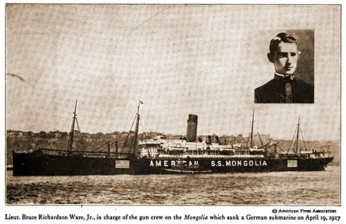 GGA Image ID # 193afe6c82 Lt. Bruce Richardson Ware, Jr., in Charge of the Gun Crew on the SS Mongolia, Sank a German Submarine on April 19, 1917.