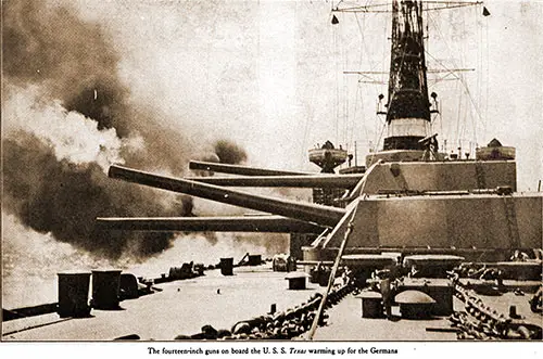 GGA Image ID # 193b825e78 The Fourteen-Inch Guns on Board the USS Texas Warming up for the Germans.