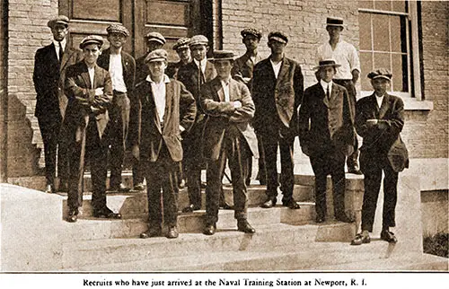 GGA Image ID # 193bd5b555 Recruits Who Have Just Arrived at the Naval Training Station at Newport, Rhode Island.