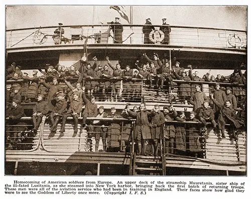 GGA Image ID # 18564c61c9 Homecoming of American Soldiers From Europe. an Upper Deck of the Steamship Mauretania.