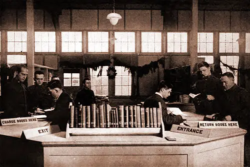 GGA Image ID # 19482a4a92 A. L. A. Library, Camp Lewis. Delivery Desk, Showing Charging and Return-Counters.