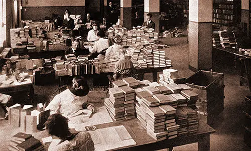 GGA Image ID # 194b81600d Books Being Prepared in the Boston Public Library for Library War Service.