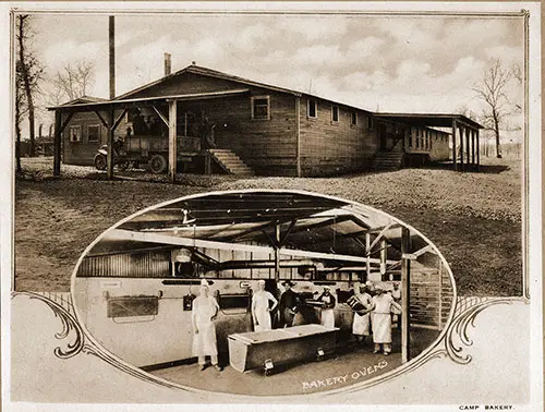 GGA Image ID # 19f2095150 Camp Bakery with inset showing Bakery Ovens. Scenes of Camp Pike, 1918.