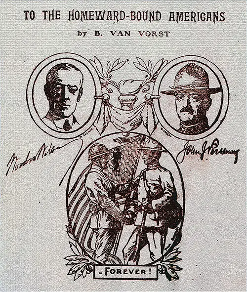 GGA Image ID # 17fa62b4c0 Front Cover (Title Portion), To The Homeward Bound Americans by V. Van Vorst, 1919.