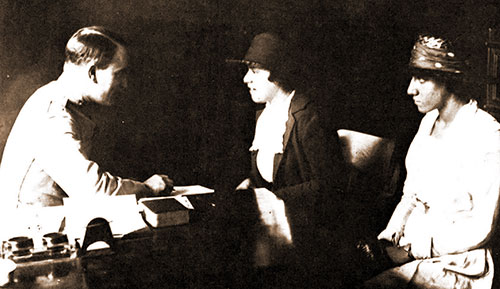 GGA Image ID # 1975725e24 Two Hopeful Applicants to Become Women Marines Are Interviewed by a Recruiting Officer in Boston.