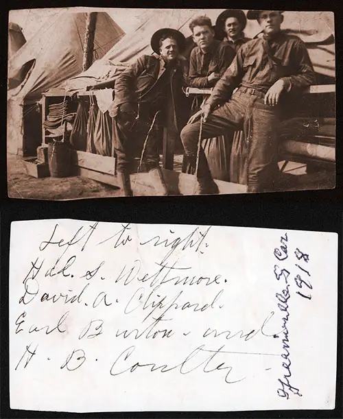 GGA Image ID # 186a7a4822 Sgt. Harry B Coulter and Friends in Greenville, SC in 1918.