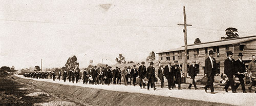 GGA Image ID # 19d6b084ae A Line of Selected Men Arriving in Camp Dix