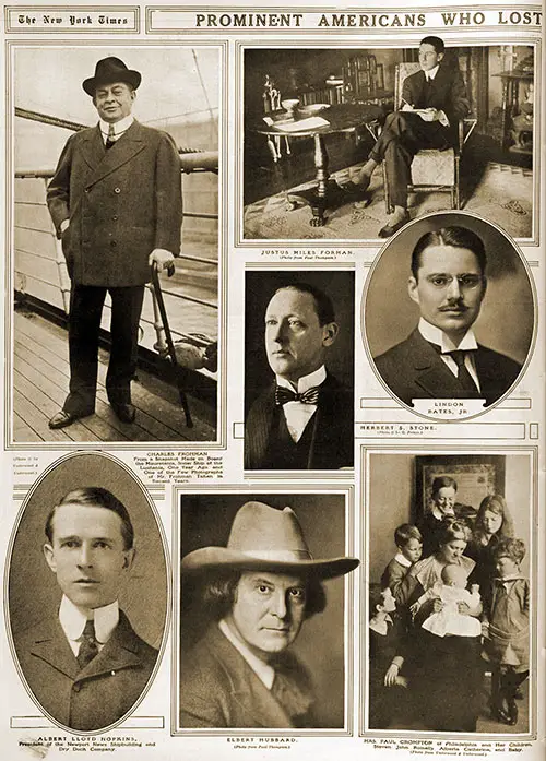 GGA Image ID # 194f77de82 Prominent Americans Who Lost Their Lives on the SS Lusitania