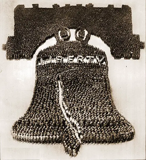 GGA Image ID # 19541497fb The Living Liberty Bell, Composed of 26,000 Officers and Men in Training at Camp Dix, Wrightstown, - N. J.