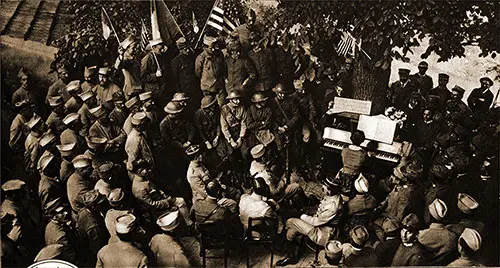 GGA Image ID # 1955d65fc9 American Soldiers in the Marne Sector Celebrating Bastille Day, July 14, with French Troops as Their Guests