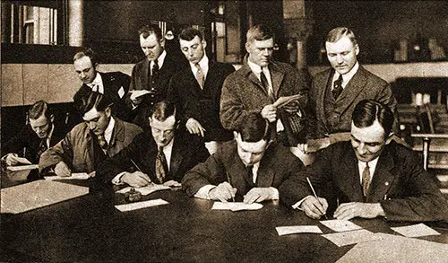 GGA Image ID # 19581c9c3c Typical Group of Stalwart American Youth Registering in the Call to the Colors under the Selective Draft Law, September 12, 1918.