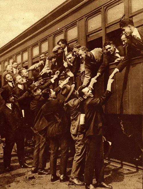 GGA Image ID # 195885106e Men of New York City’s Second Quota for the New National Army on Their Way to Camp Upton, Long Island.