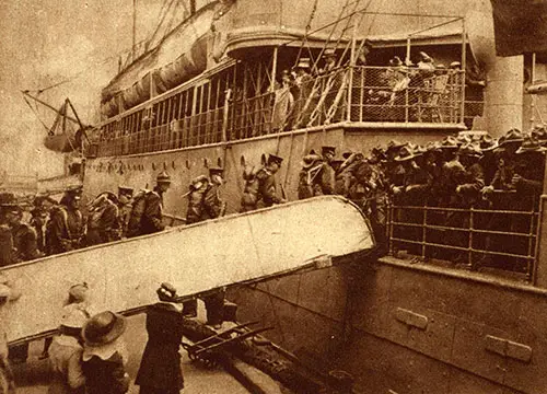 GGA Image ID # 19595a91bd U. S. Marines Going Aboard Passenger Steamer Whose Spare Accommodations Have Been Chartered by the Government.