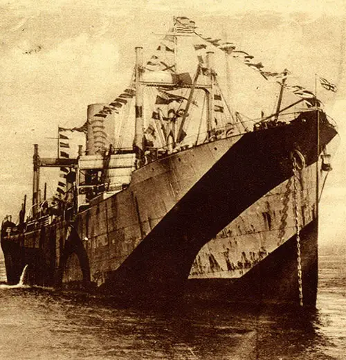 GGA Image ID # 195d78e66b A British Ship Whose Bewildering Markings Have Enabled It on Many Trips to Baffle the Submarines.