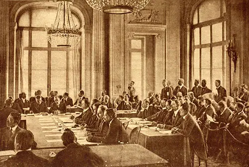 GGA Image ID # 19644df0c4 German Delegates at Versailles Listening Intently to Premier Clemenceau.