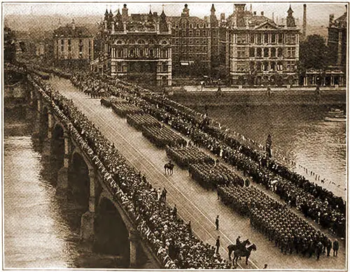 GGA Image ID # 18b7b77f9a The American Division crossing Westminster Bridge, London.