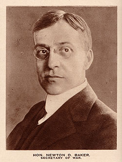 Newton D. Baker, U.S. Secretary of War, 1916–1921.