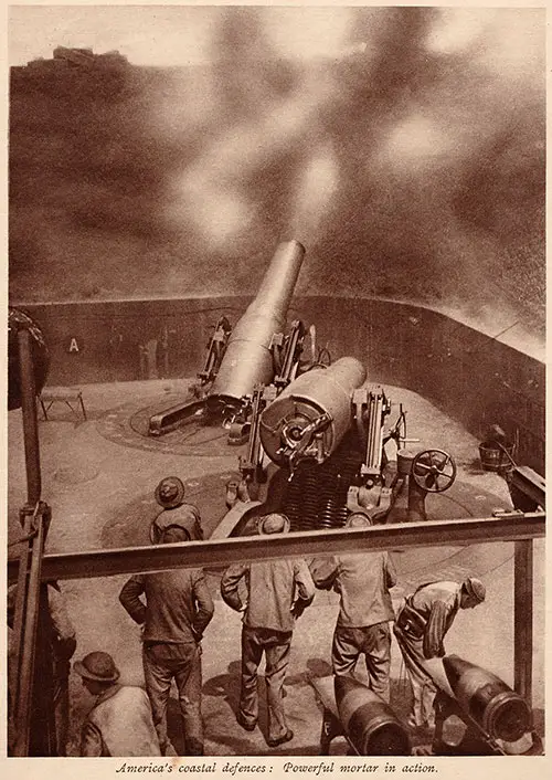 GGA Image ID # 19012f2594 America's Coastal Defenses: Powerful Mortar in Action.