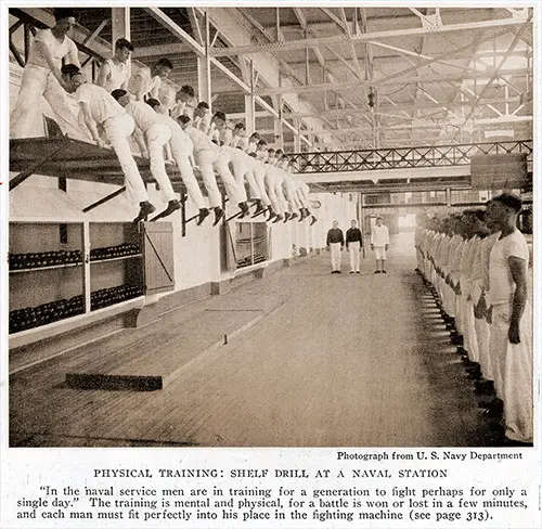 GGA Image ID # 184f00bfd7 Physical Training: Shelf Drill at a Naval Station.