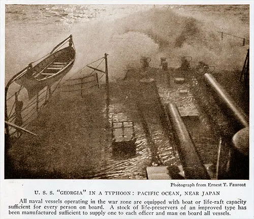 GGA Image ID # 184f3a642c U. S. S. “Georgia” in a Typhoon : Pacific Ocean, Near Japan.