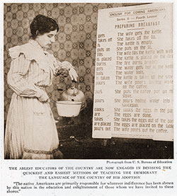 GGA Image ID # 1864dd4733 The Ablest Educators of the Country Are Now Engaged in Devising the Quickest and Easiest Methods of Teaching the Immigrant the Language of the Country of His Adoption.
