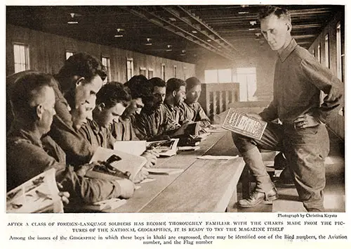 GGA Image ID # 18517abfb6 After a Class of Foreign-Language Solders Has Become Thoroughly Familiar With the Charts Made From the Pictures of the National Geographic, It Is Ready to Try the Magazine Itself.