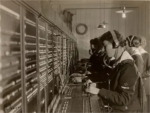 GGA Image ID # 1990b0c268 Female Operators Staff the Telephone Exchange at Elysées Palace Hotel, Paris, Seine, France.