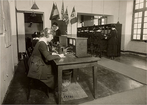 GGA Image ID # 1999e29557 Telephone Operating Room, General Headquarters, Signal Corps, Chaumont, Haute Marne, France.
