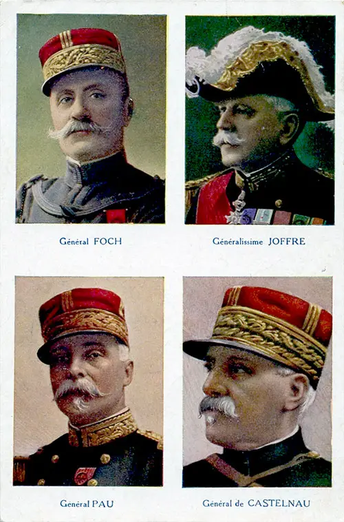 GGA Image ID # 199392ed83 Four French Generals: General Foch, Generalissime Joffre, General Pau, and General de Castelnau, 1918.